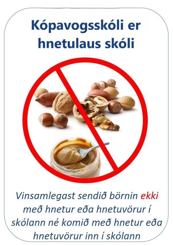 Kópavogsskóli er hnetulaus skóli