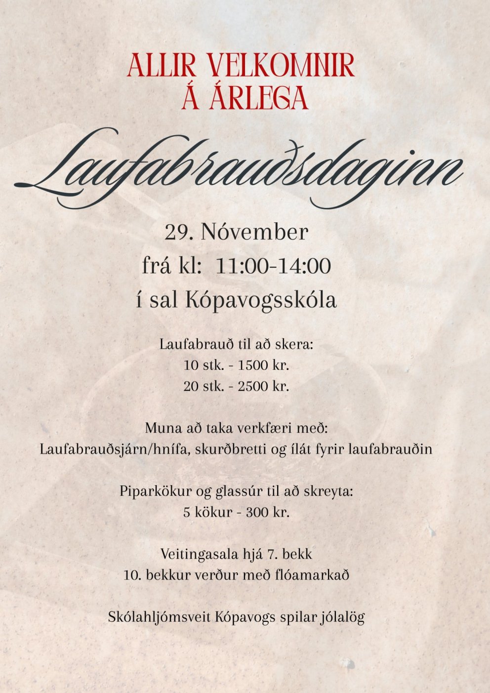 Laufabrauðsdagur foreldrafélagsins