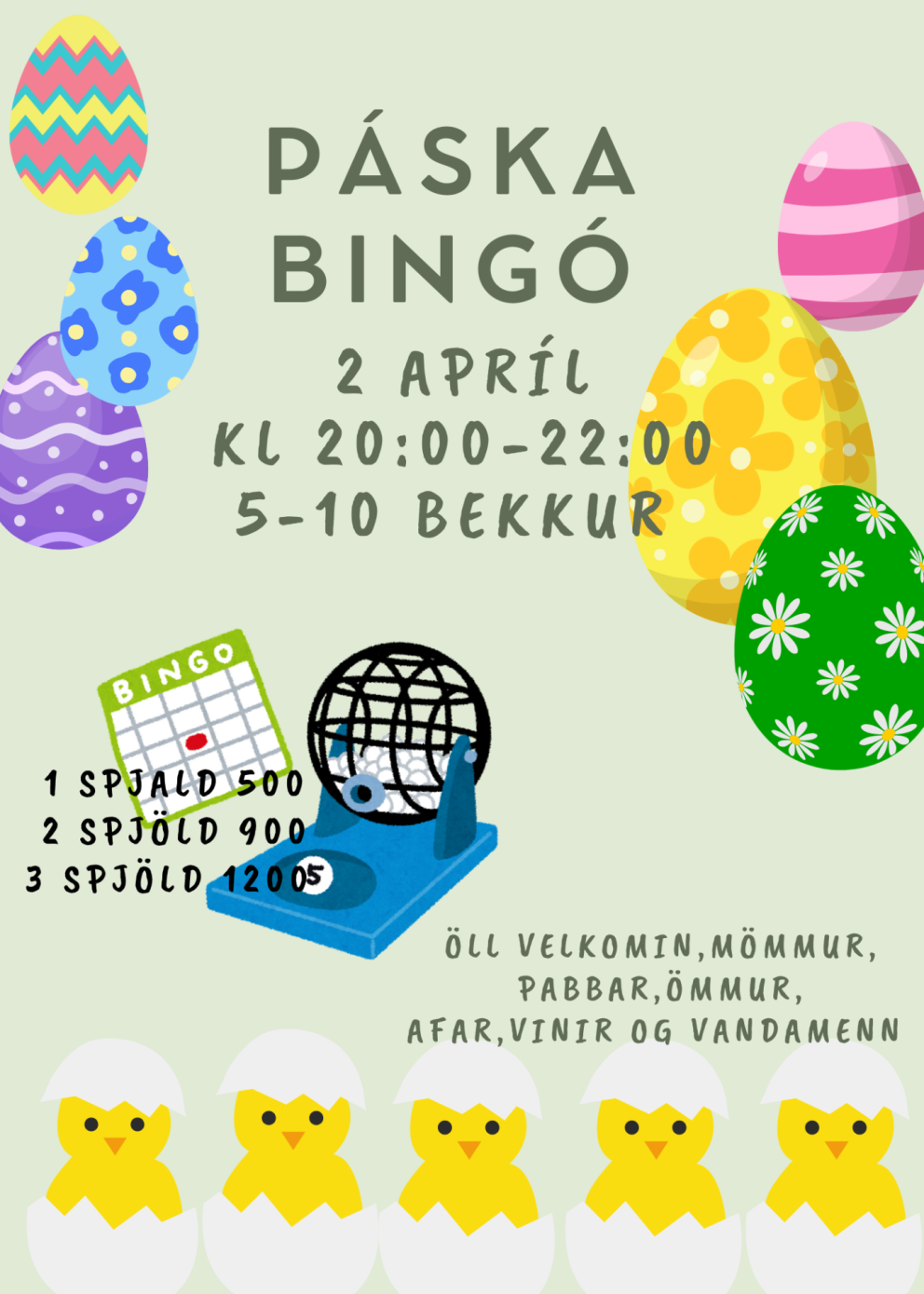 Páskabingó 10. bekkjar og Kjarnans