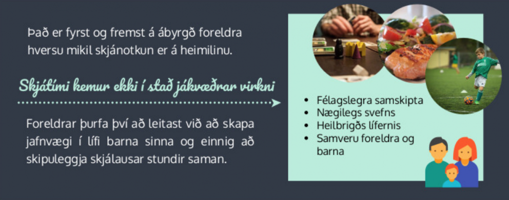 Skjáviðmið fyrir börn og ungmenni