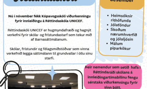Fréttabréf Kópavogsskóla fyrir nóvember og desember 2024