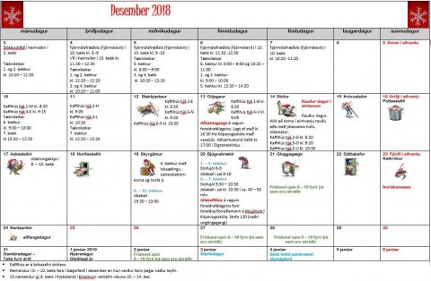 Desemberskipulag 2018