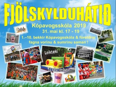 Fjölskylduhátið. Auglýsing foreldrafélagsins.