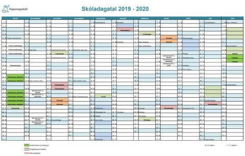 Skóladagatal 2019-2020